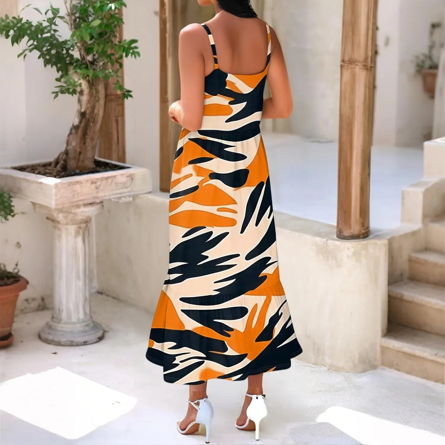 Summer Dresses for Women 2025 Vacation Casual Plus Size Maxi Sun Dress Trendy Flowy Beach Long Dresses