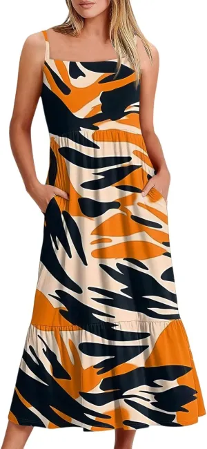 Summer Dresses for Women 2025 Vacation Casual Plus Size Maxi Sun Dress Trendy Flowy Beach Long Dresses