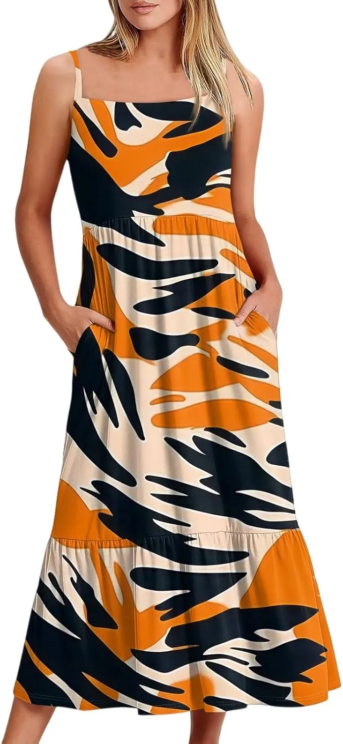 Summer Dresses for Women 2025 Vacation Casual Plus Size Maxi Sun Dress Trendy Flowy Beach Long Dresses