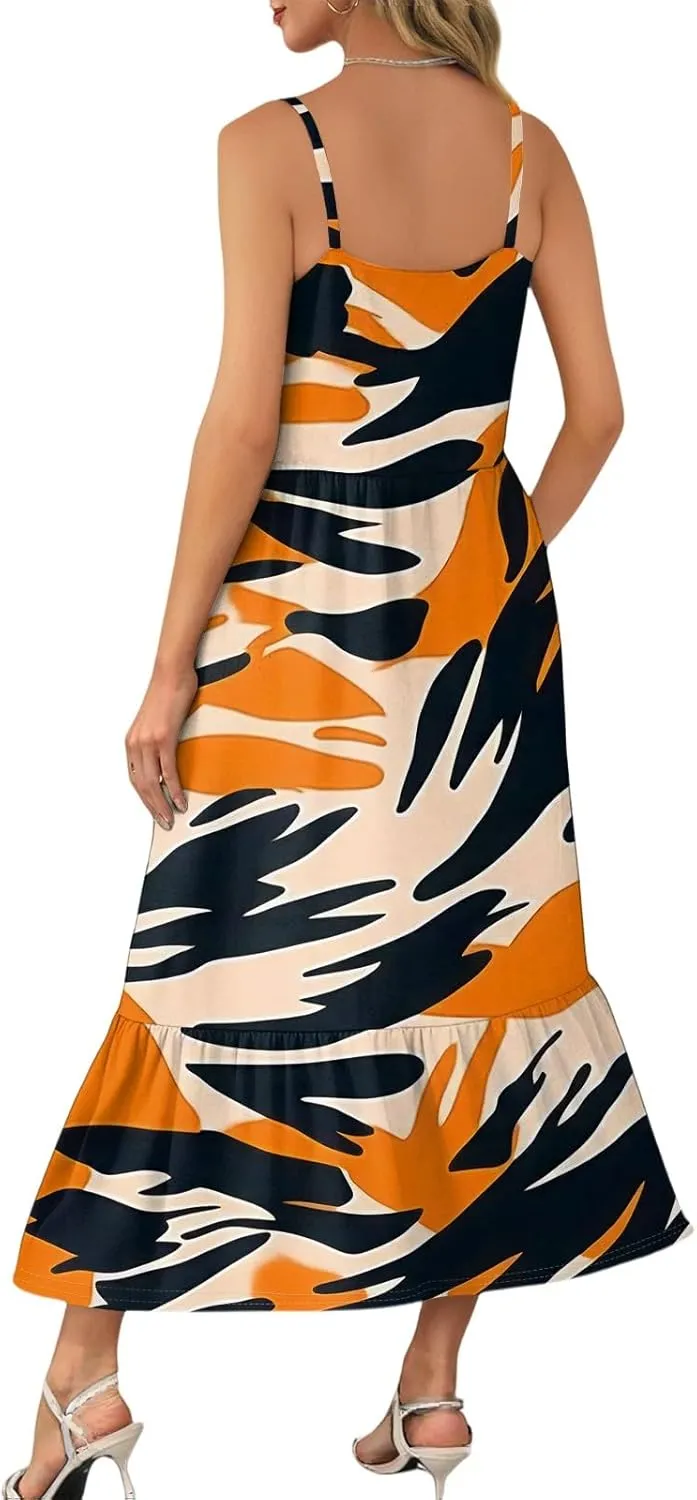 Summer Dresses for Women 2025 Vacation Casual Plus Size Maxi Sun Dress Trendy Flowy Beach Long Dresses