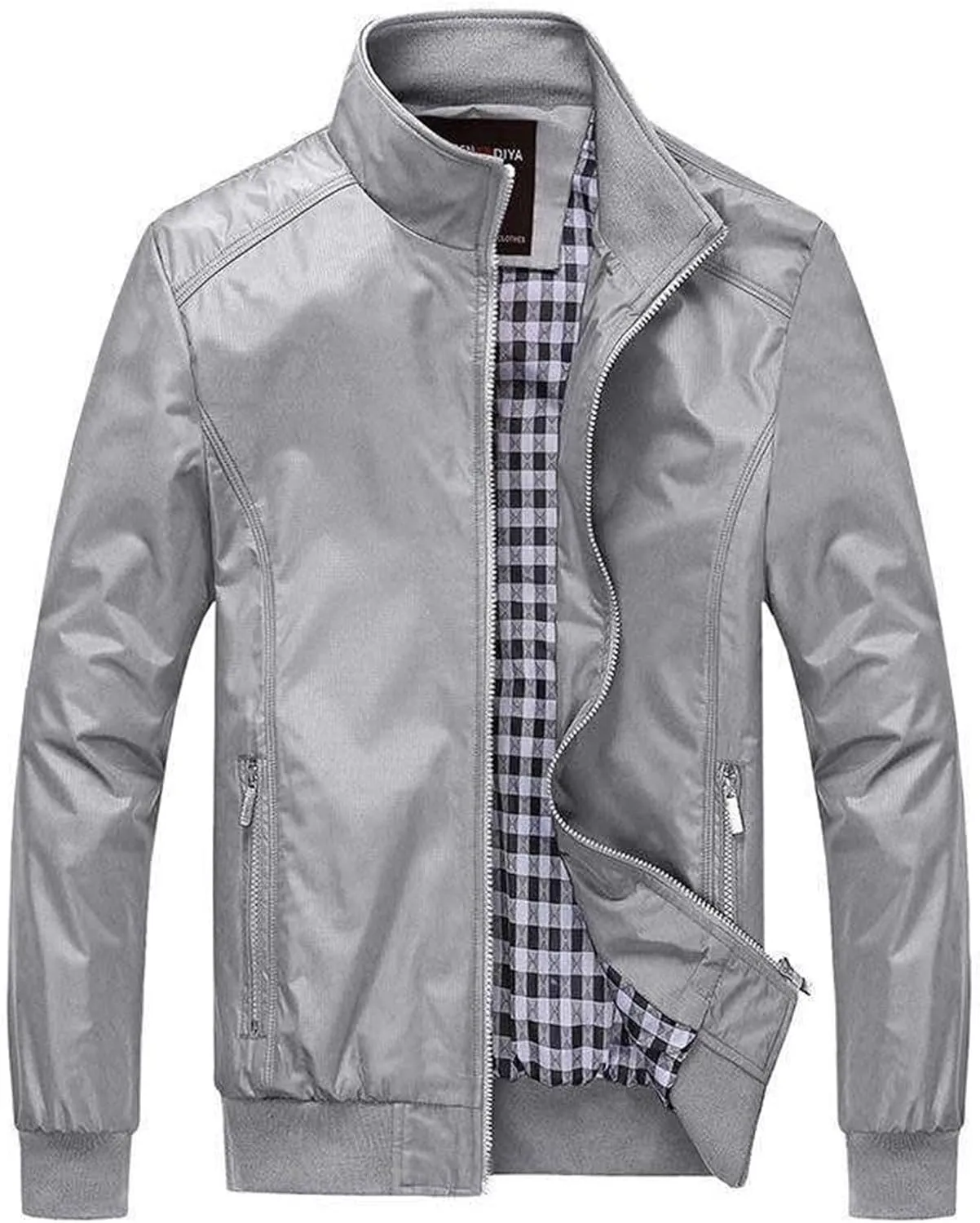SUWBMHWE Men's Casual Shell Jacket Zip Up Windbreaker Outdoor Recreation Coat Bomber Jacket Coat Fall Winter Jackets for Men