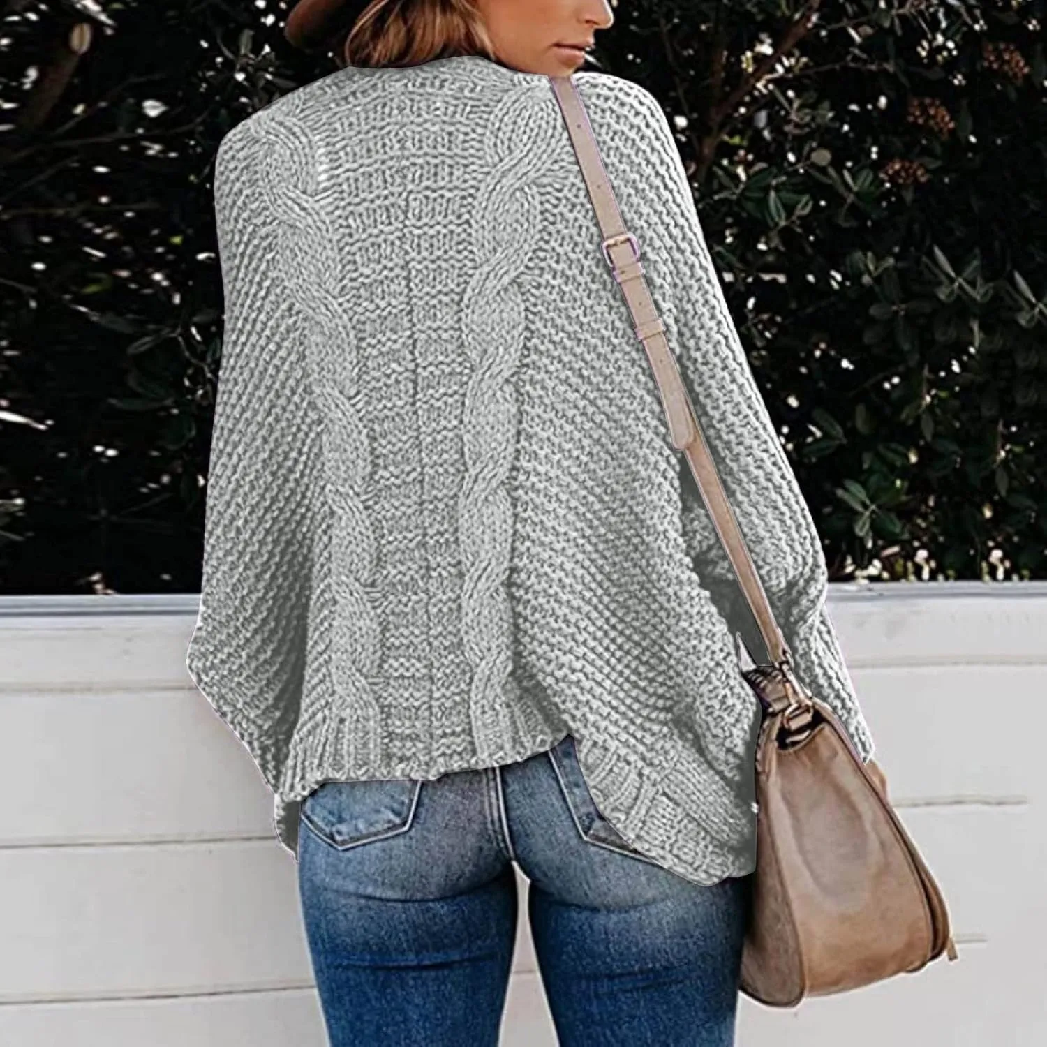 Sweater Cardigan for Women 2024 Chunky Cable Knit Sweaters Open Front Lightweight Trendy Fall Outfits