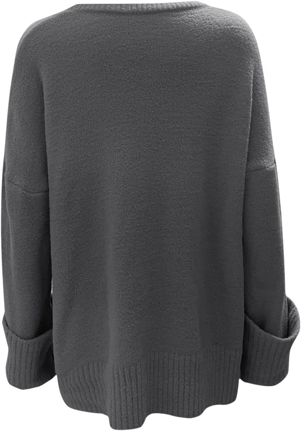 Sweater for Women Chunky Knit Crew Neck Solid Color Long Sleeve Casual Loose Fit Soft Sweaters Tops