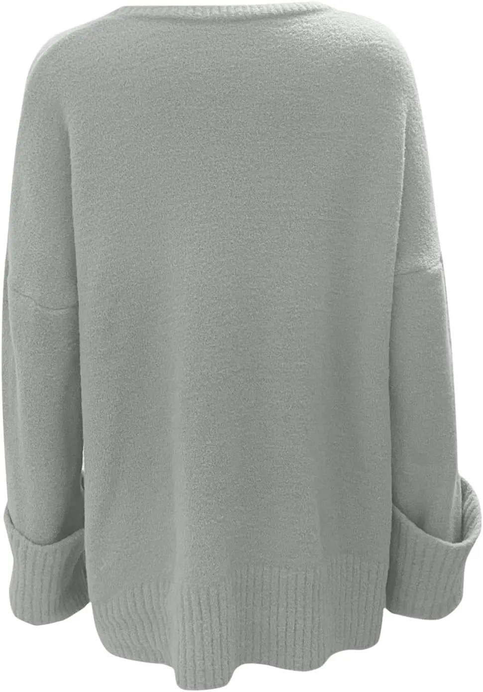 Sweater for Women Chunky Knit Crew Neck Solid Color Long Sleeve Casual Loose Fit Soft Sweaters Tops