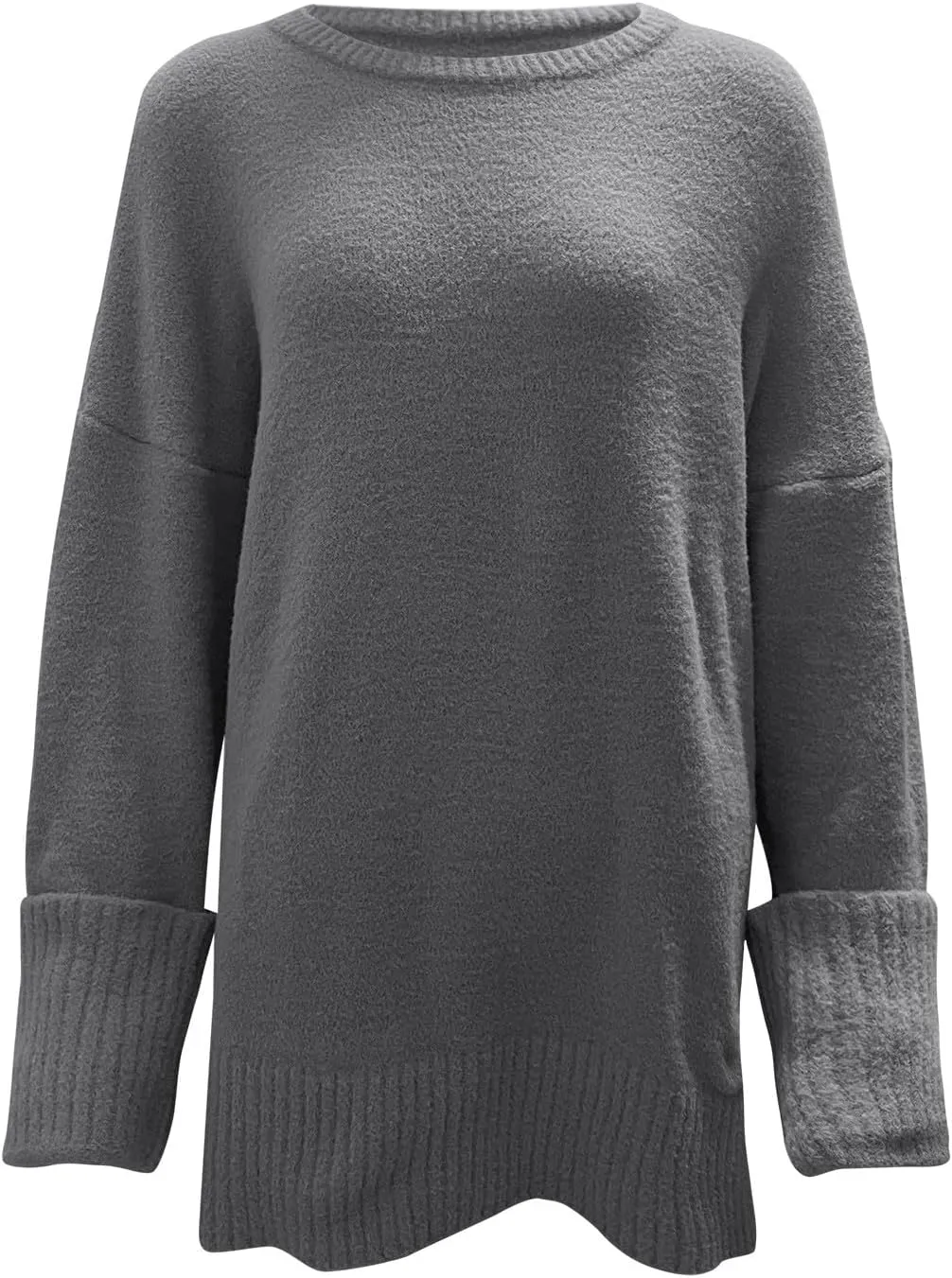 Sweater for Women Chunky Knit Crew Neck Solid Color Long Sleeve Casual Loose Fit Soft Sweaters Tops