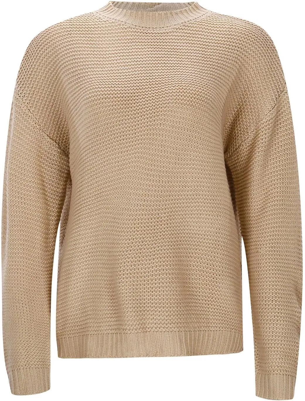 Sweaters for Women Chunky Knit Solid Color Crew Neck Long Sleeve Soft Lightweight Casual Jumper Tops