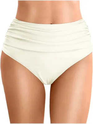 Swim Shorts Women High Waisted Bikini Bottom Ruched Bathing Suit Swim Bottom