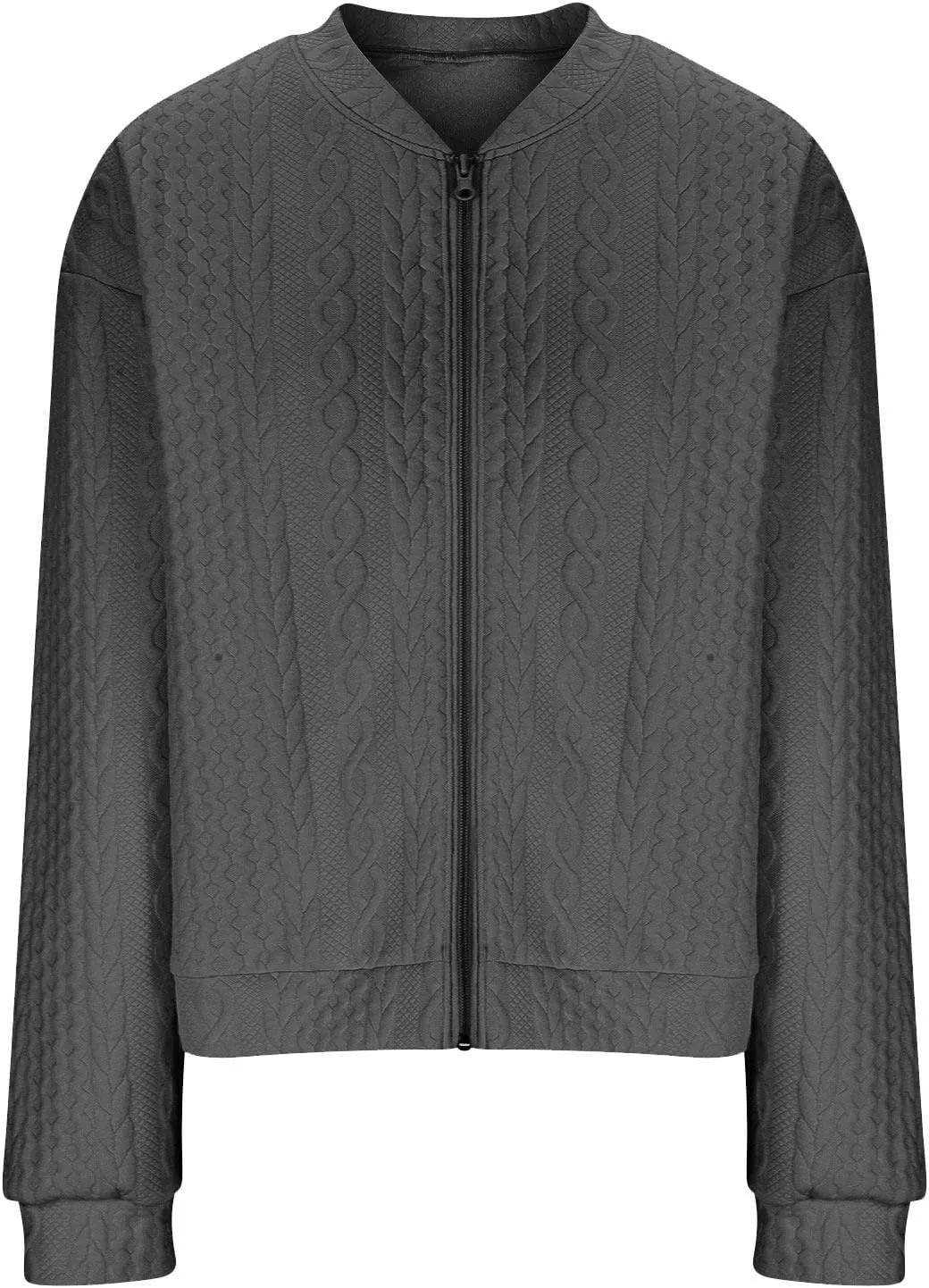 TANGNADE Women's Oversized Zip Up Sweatshirts Sweater Fall Outfits Casual Loose Knit Jackets with Pocket Cardigan Blouse