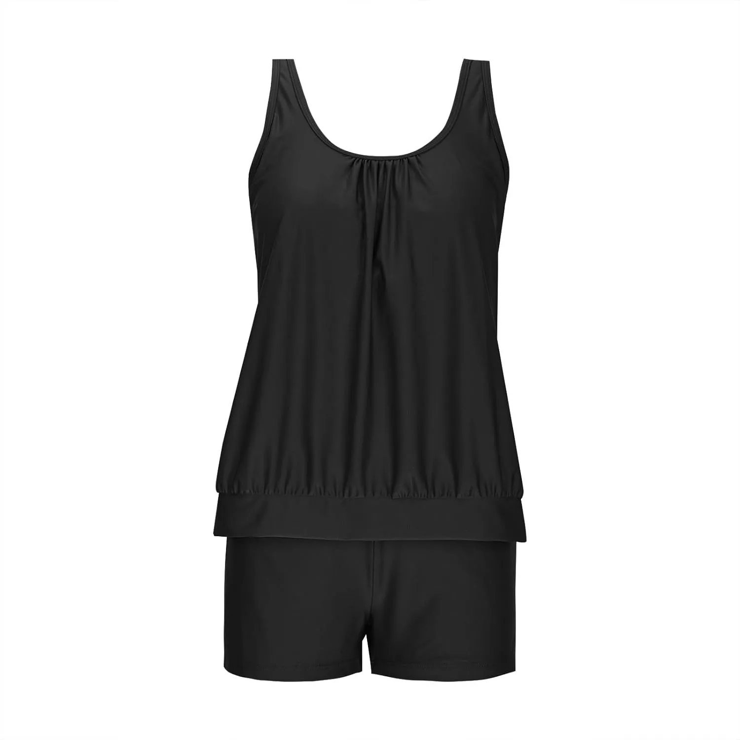 Tankini Swimsuits for Women Tummy Control Blouson Swim Tank Top with Shorts Modest 2 Piece Bathing Suit 2025 Swimwear