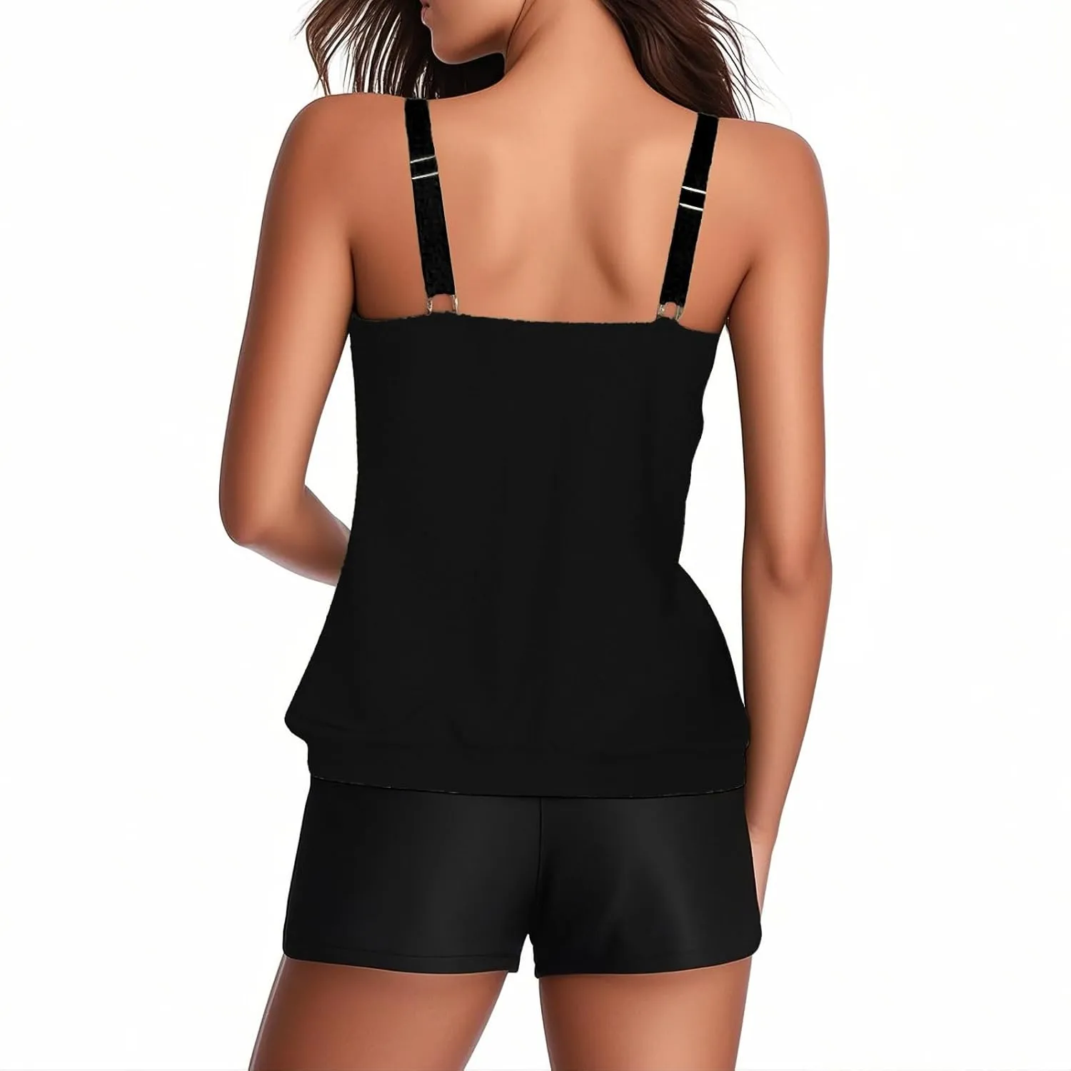 Tankini Swimsuits for Women Tummy Control Blouson Swim Tank Top with Shorts Modest 2 Piece Bathing Suit 2025 Swimwear