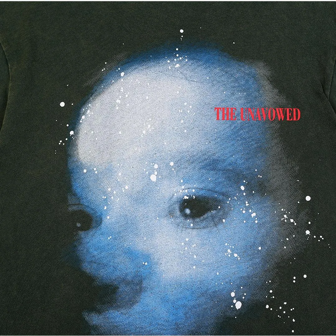 The Unavowed Head Sketch Designed Over Size T-Shirt- Green