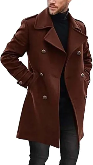Trench Coat Jacket Men'S Autumn And Winter Street Trendy Short Off Shoulder Trench Coat Jacket Men Mens Coat Black