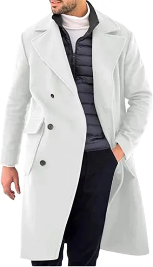 Trench Coat Jacket Men'S Autumn And Winter Street Trendy Short Off Shoulder Trench Coat Jacket Men Mens Coat Black