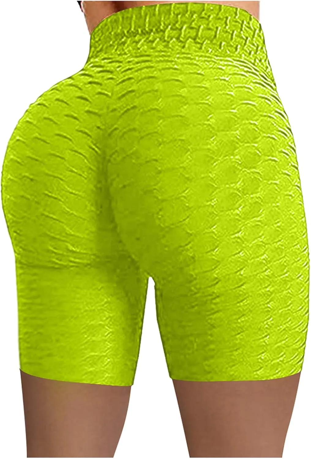 Tummy Control Yoga Shorts High Waisted Solid Elastic Workout Shorts Butt Lifting Comfy Exercise Women's Biker Shorts