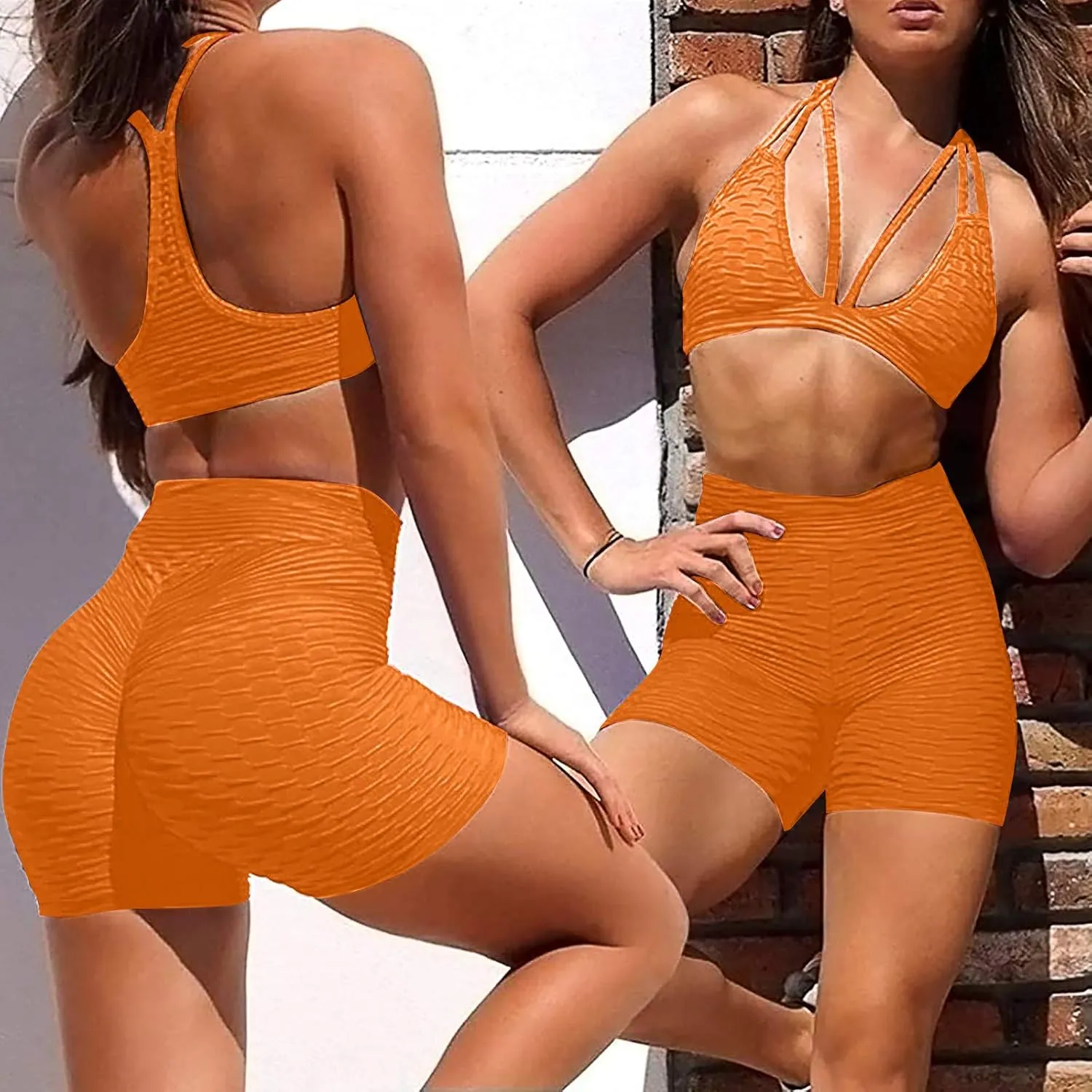 Tummy Control Yoga Shorts High Waisted Solid Elastic Workout Shorts Butt Lifting Comfy Exercise Women's Biker Shorts