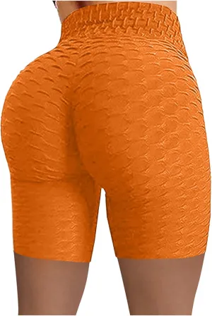 Tummy Control Yoga Shorts High Waisted Solid Elastic Workout Shorts Butt Lifting Comfy Exercise Women's Biker Shorts