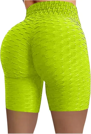 Tummy Control Yoga Shorts High Waisted Solid Elastic Workout Shorts Butt Lifting Comfy Exercise Women's Biker Shorts