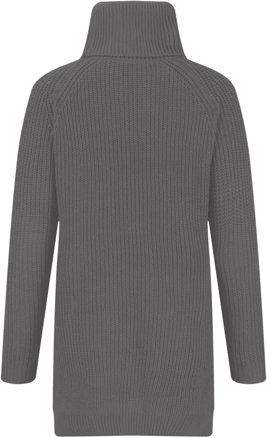 Turtleneck Sweater Women Chunky Knit Sweater Fall Winter Sweaters Cable Weaving Long Sleeve Pullover Thermal Sweater