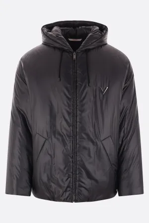 V-Detail Quilted Nylon Jacket