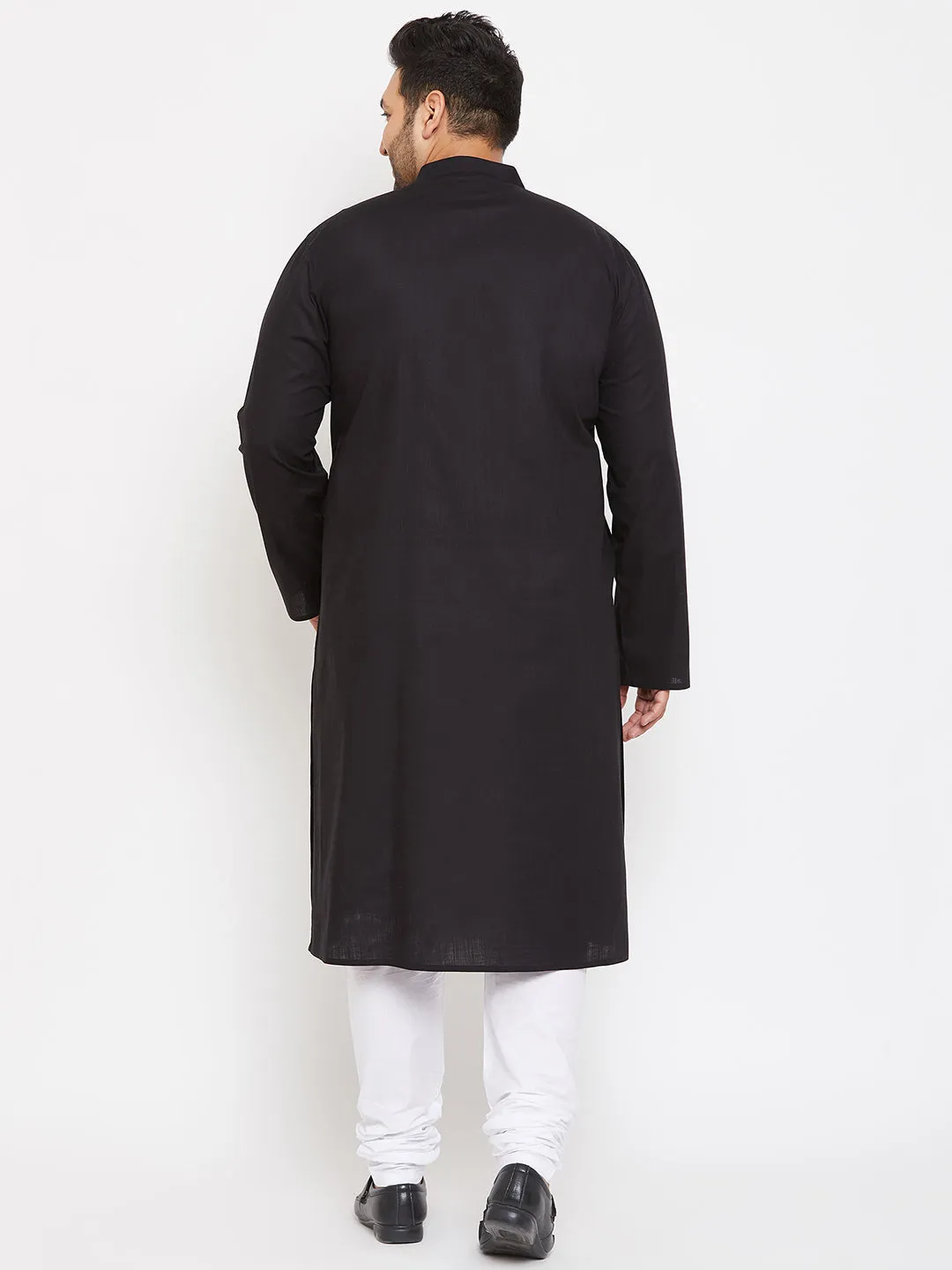 Vastramay Black Cotton Kurta Set