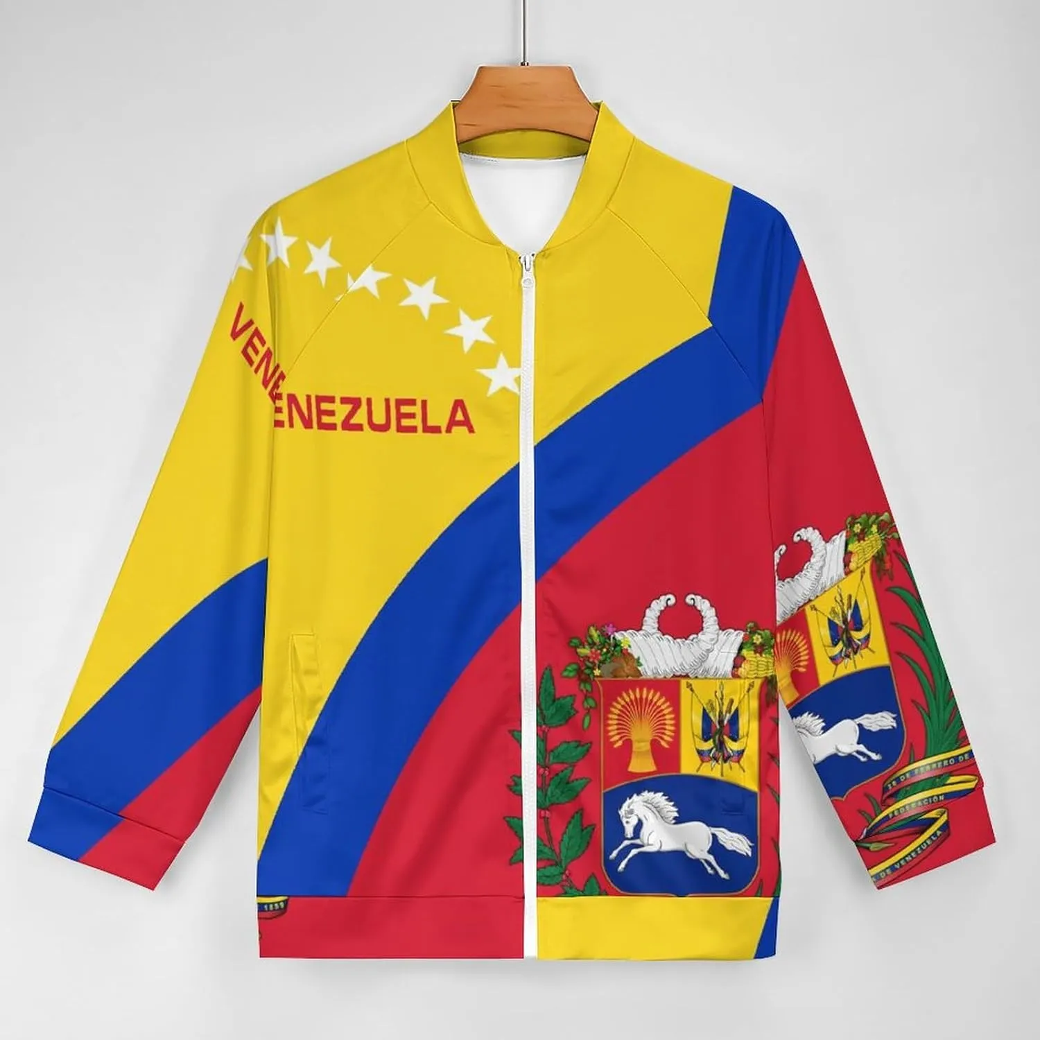 Venezuela Flag Lightweight Bomber Jacket Men Golf Fashion Coat Track Jackets Casual Windbreaker Shirt
