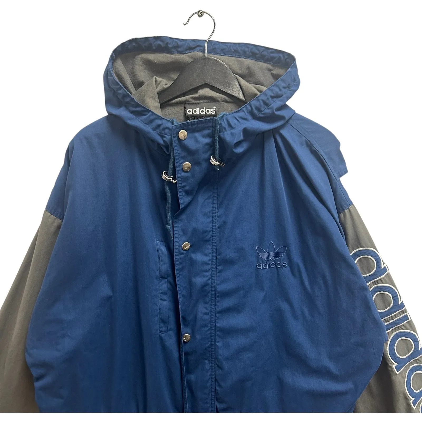 Vintage Adidas Full Zip Hooded Long Jacket