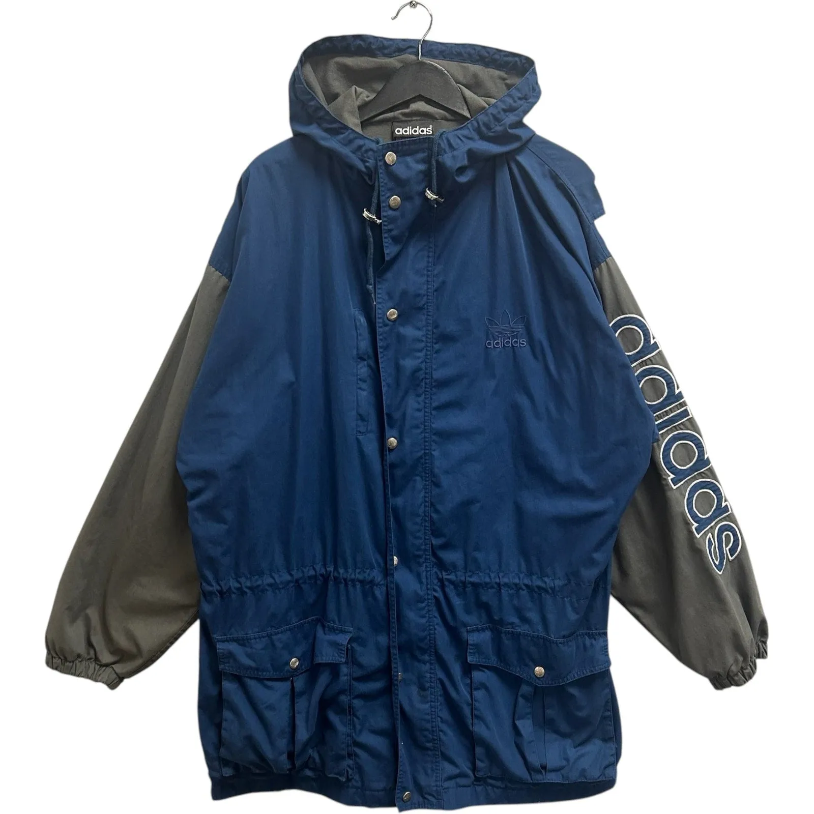 Vintage Adidas Full Zip Hooded Long Jacket