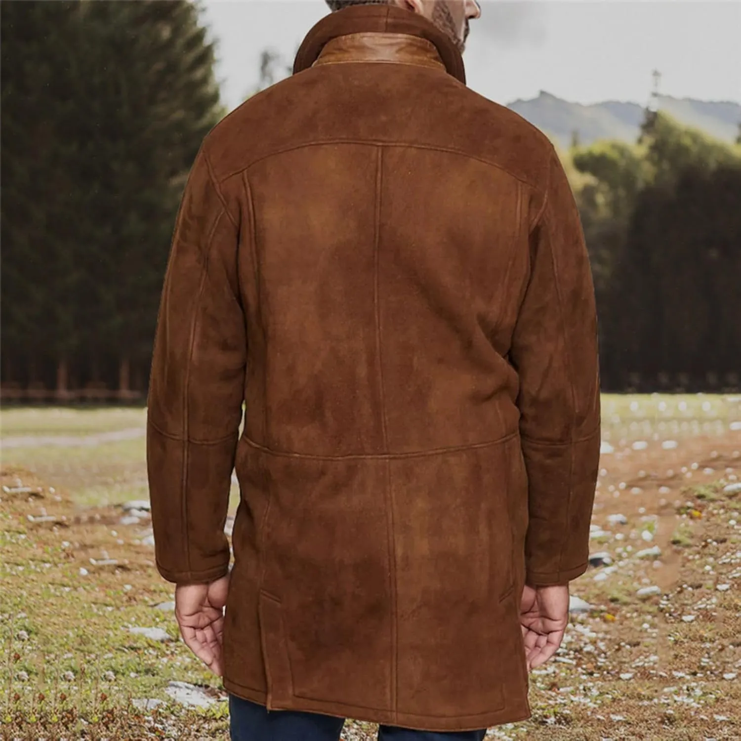 Vintage Brown Faux Leather Jacket Cowhide Distressed Leather Jacket Classic Suede Leather Jacket Shirt Collar Jackets