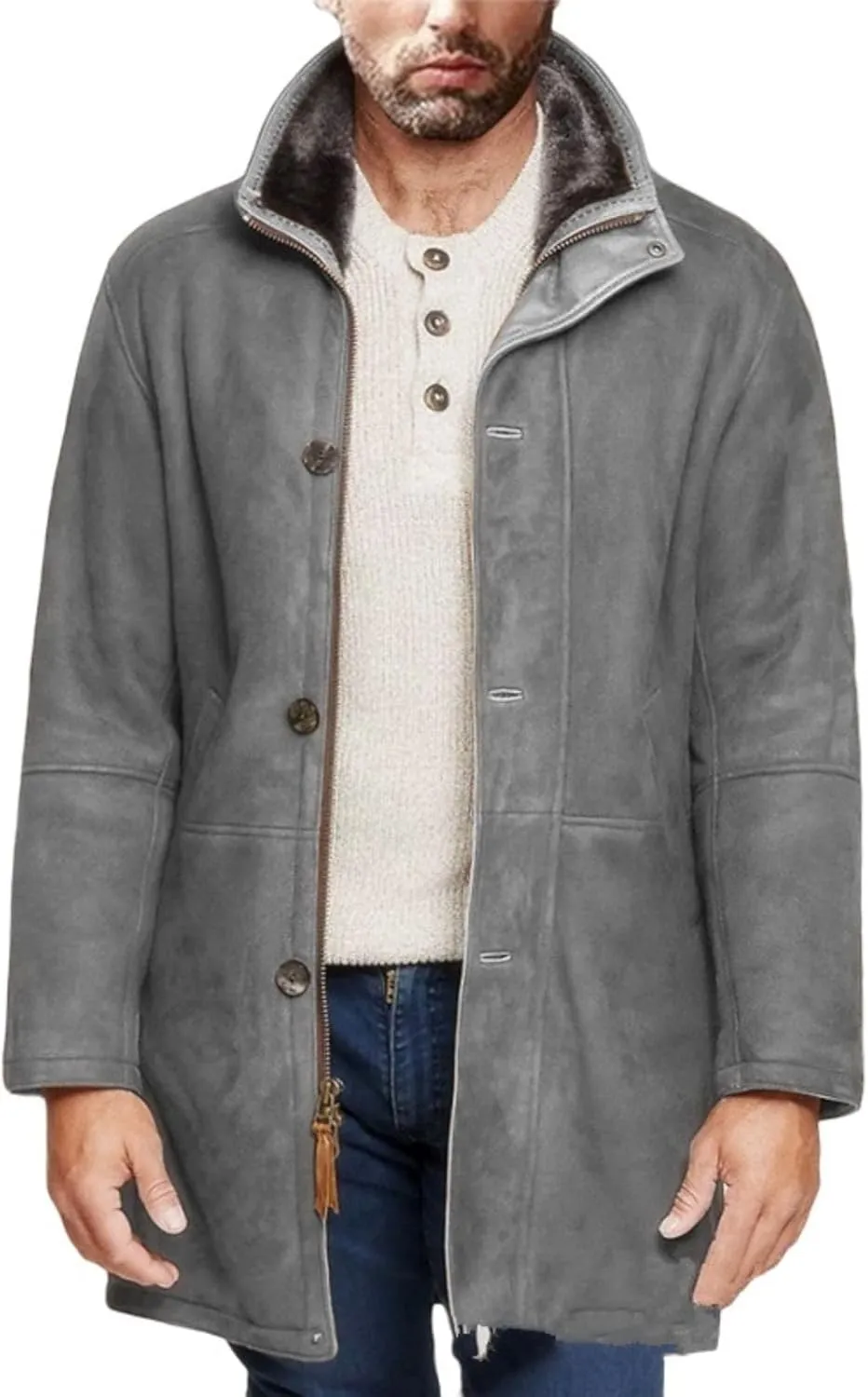 Vintage Brown Faux Leather Jacket Cowhide Distressed Leather Jacket Classic Suede Leather Jacket Shirt Collar Jackets