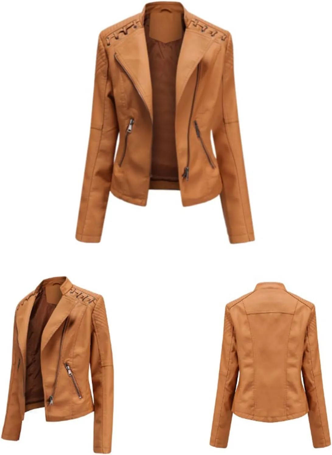 Washed Leather Jacket, Faux Leather Jacket Women, Cropped Leather Jacket, Motorcycle Bomber Plus Size Jacket