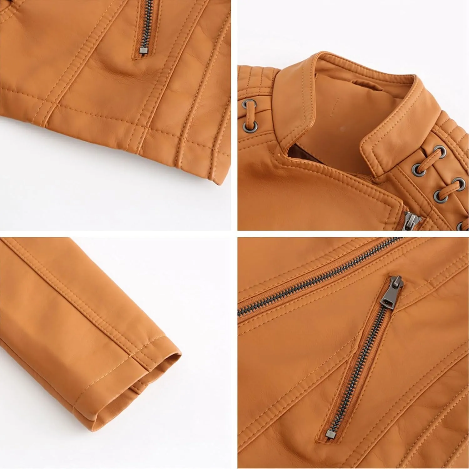 Washed Leather Jacket, Faux Leather Jacket Women, Cropped Leather Jacket, Motorcycle Bomber Plus Size Jacket