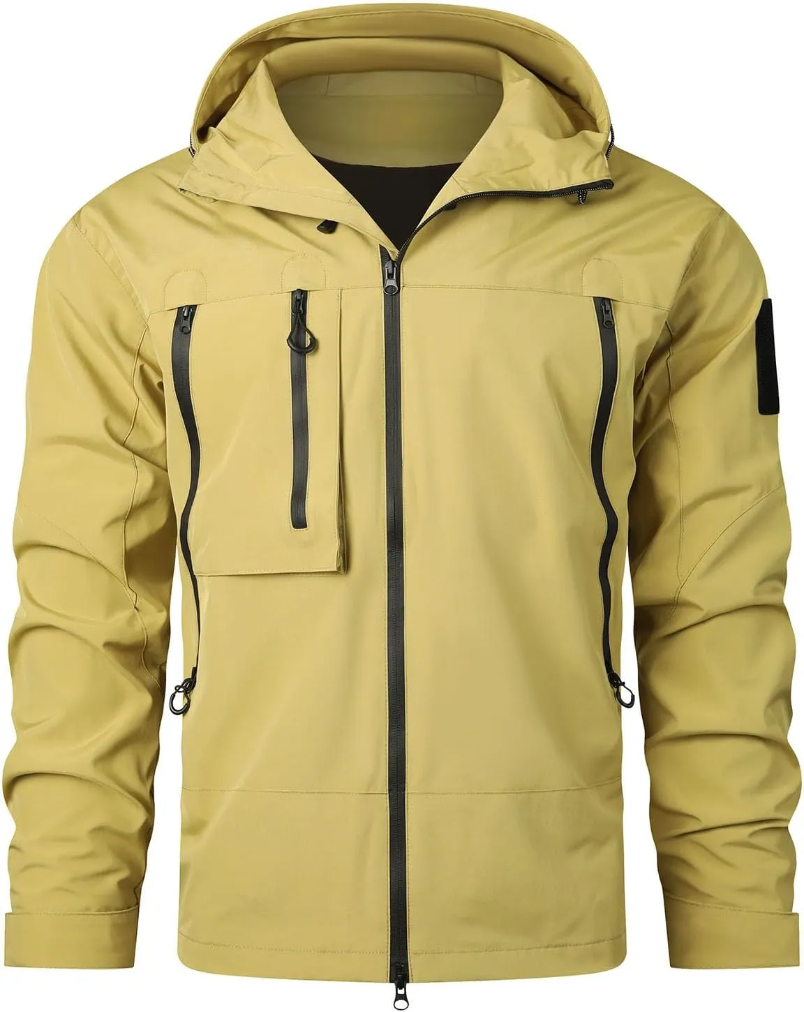 Waterproof Winter Coats For Men Casual Outdoor Windbreaker Fashion Long Sleeve Windproof Rain Jackets With Pockets