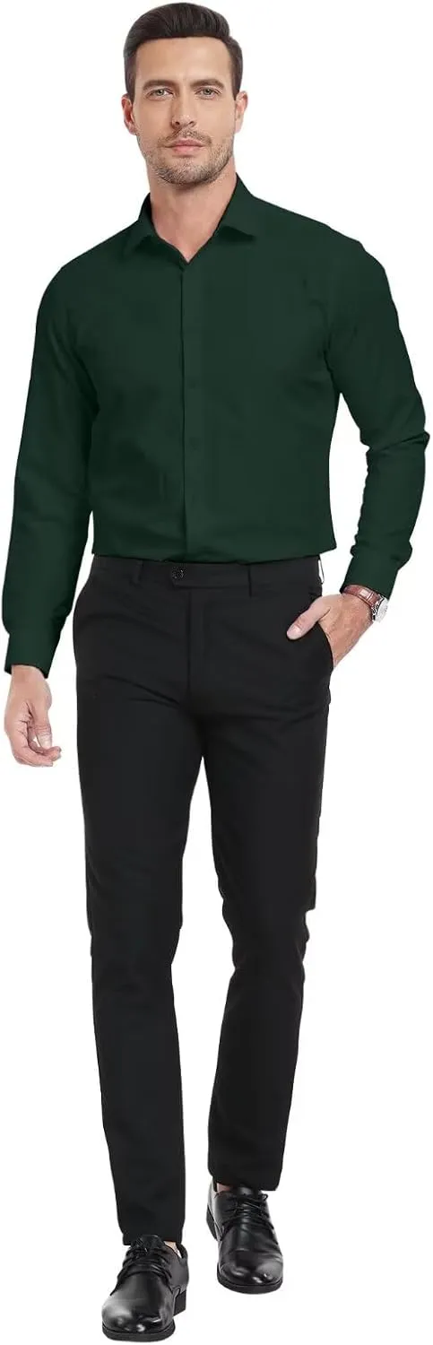 Wehilion Men's Dress Shirts Slim Fit,Dress Homecoming Shirts for Men Long Sleeve Stretch Business Men Dress Shirt