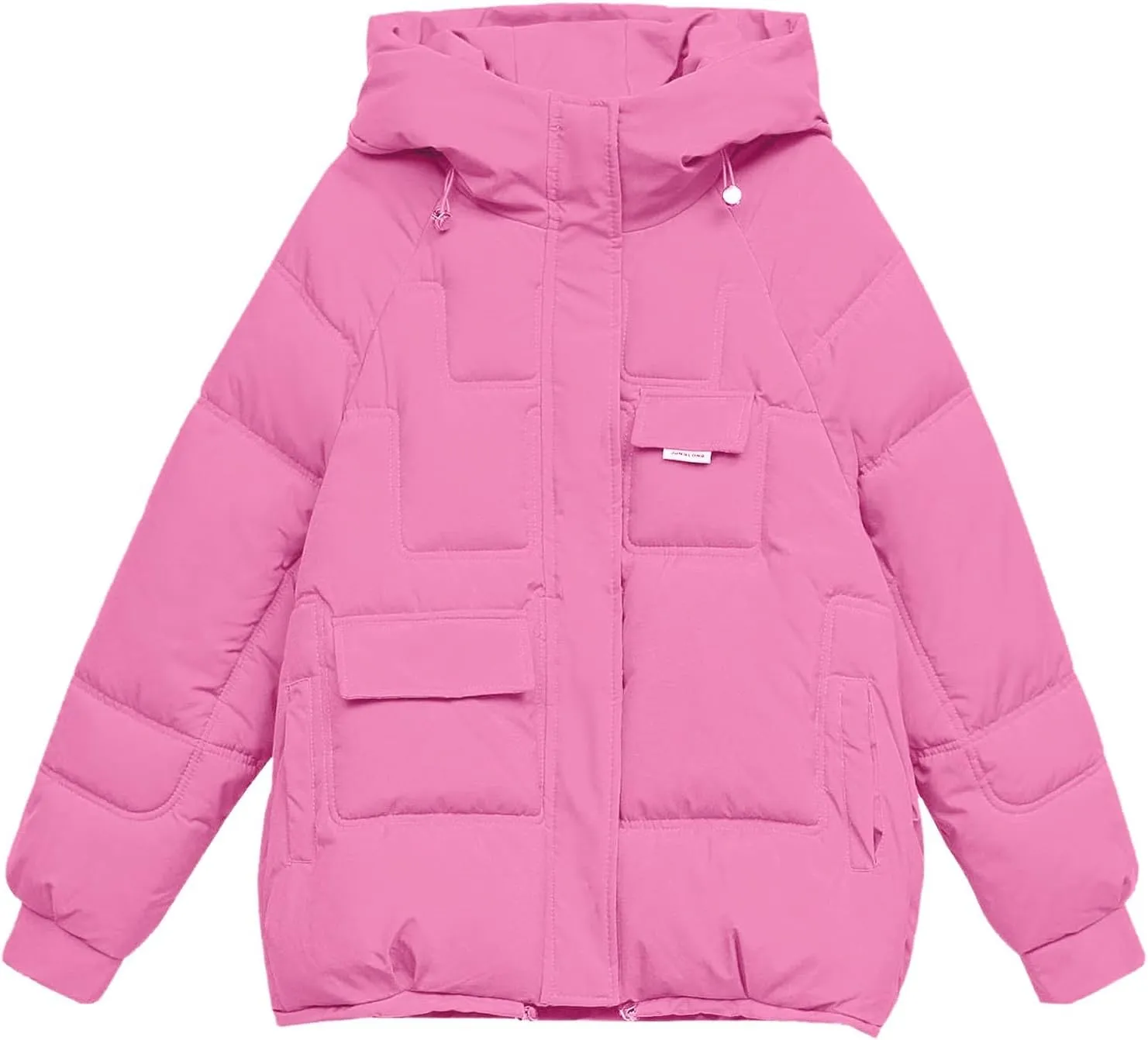 Winter Coats for Women Hooded Down Jacket Long Sleeve Full Zipper Preppy Quilted Parkas Short Puffer Jacket Outwear