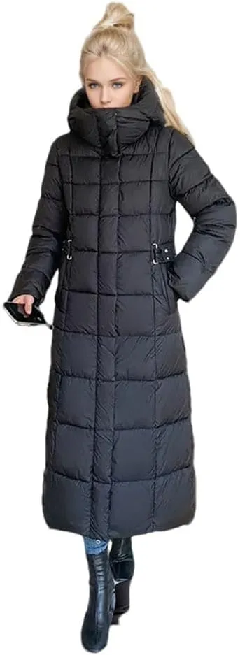 Winter Down Jacket Women's Slim Hooded Mid-Length Thickened Down Jacket Long Parka