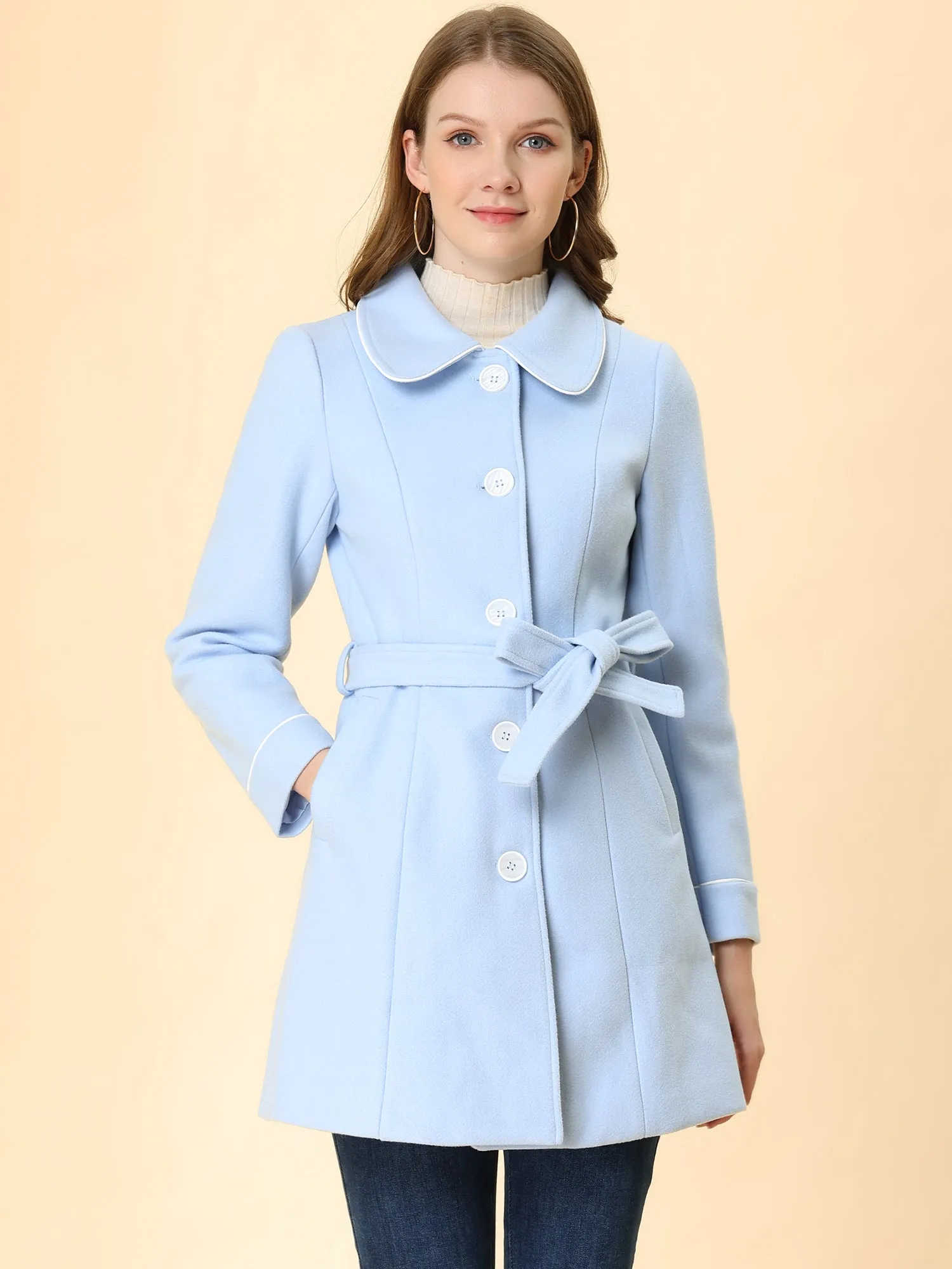 Winter Elegant Lapel Collar Long Trench Coat
