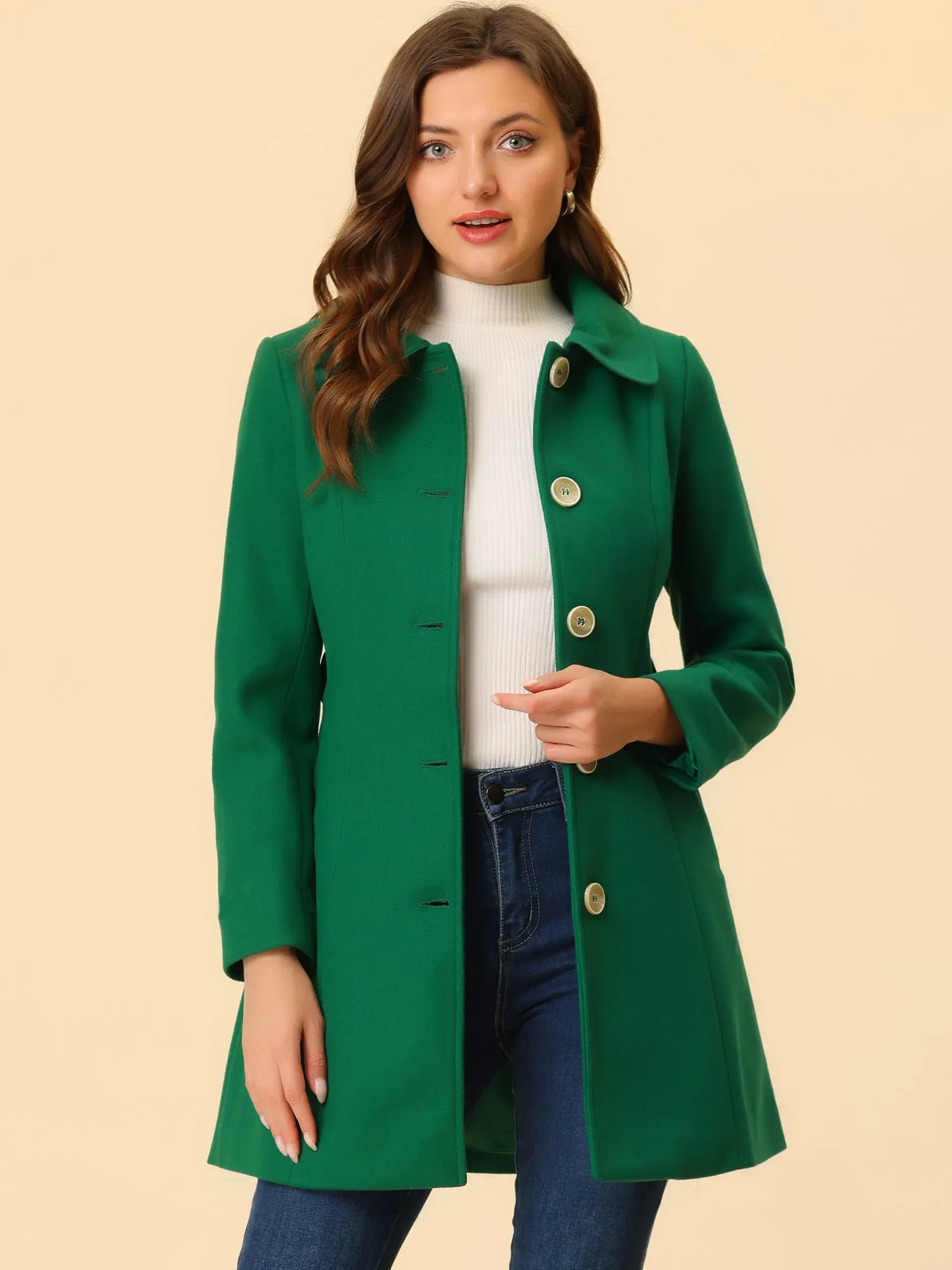 Winter Elegant Lapel Collar Long Trench Coat