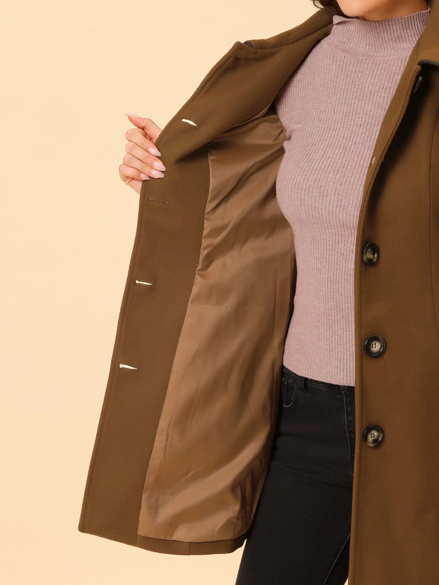 Winter Elegant Lapel Collar Long Trench Coat