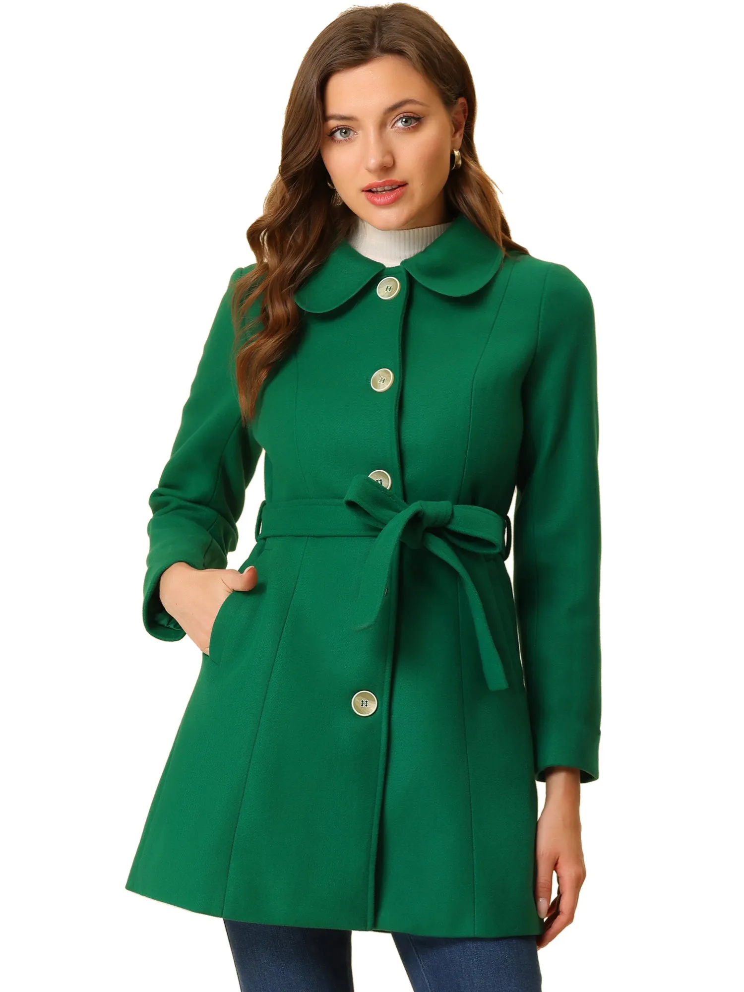 Winter Elegant Lapel Collar Long Trench Coat