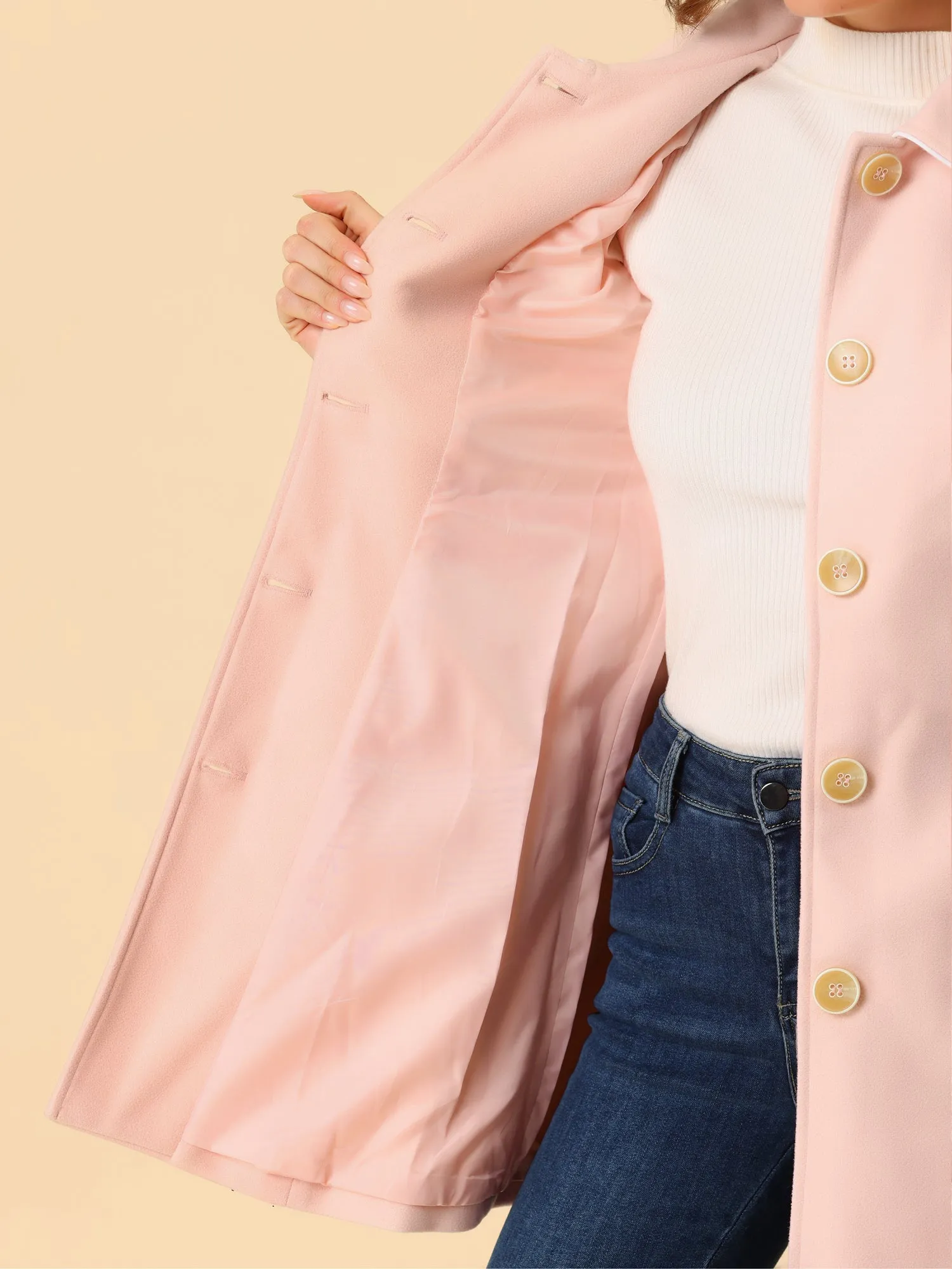 Winter Elegant Lapel Collar Long Trench Coat