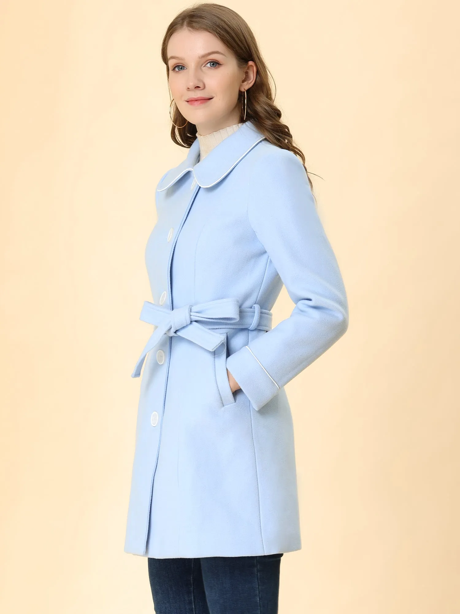 Winter Elegant Lapel Collar Long Trench Coat