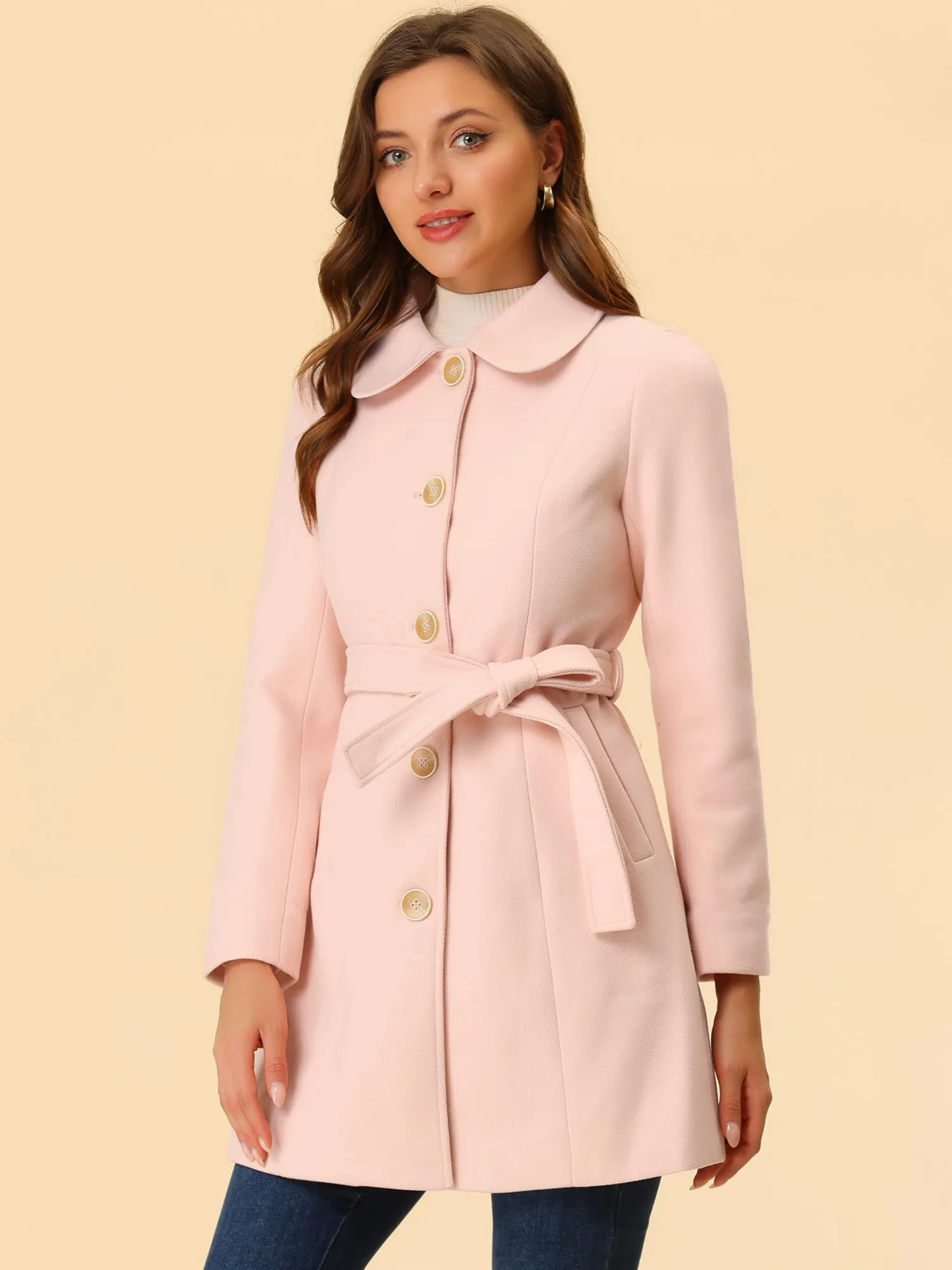 Winter Elegant Lapel Collar Long Trench Coat