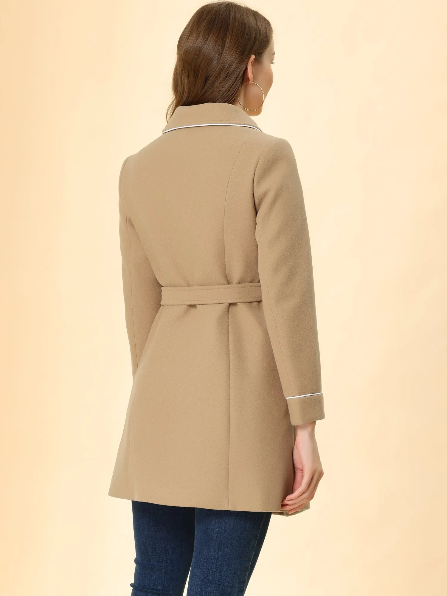 Winter Elegant Lapel Collar Long Trench Coat