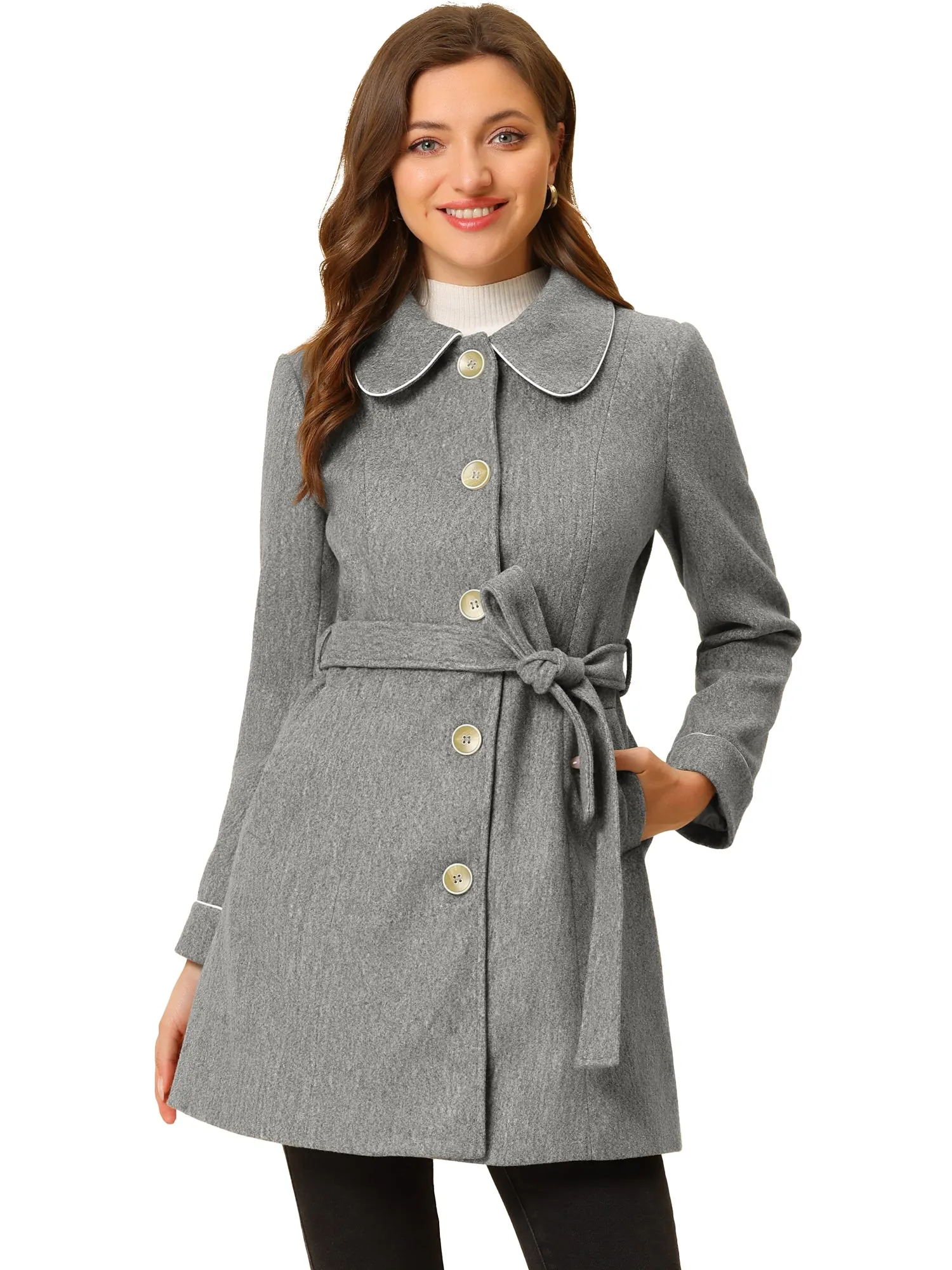 Winter Elegant Lapel Collar Long Trench Coat