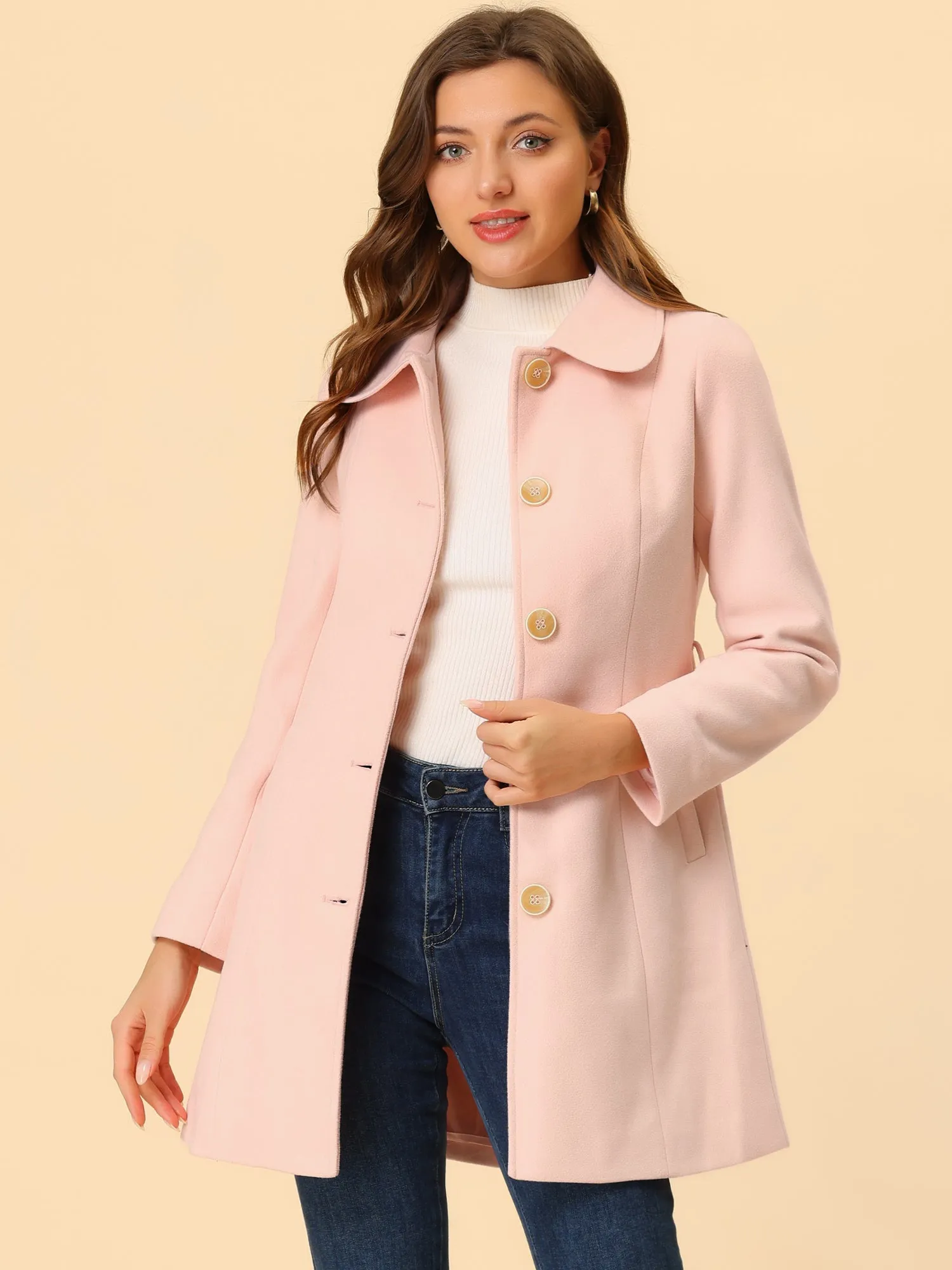 Winter Elegant Lapel Collar Long Trench Coat