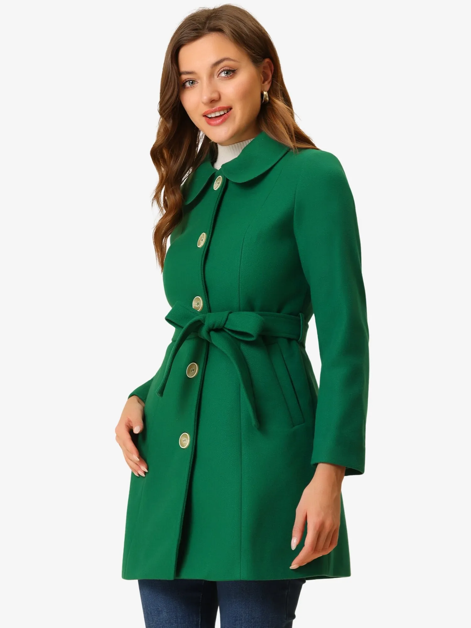 Winter Elegant Lapel Collar Long Trench Coat