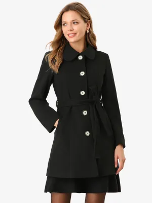 Winter Elegant Lapel Collar Long Trench Coat