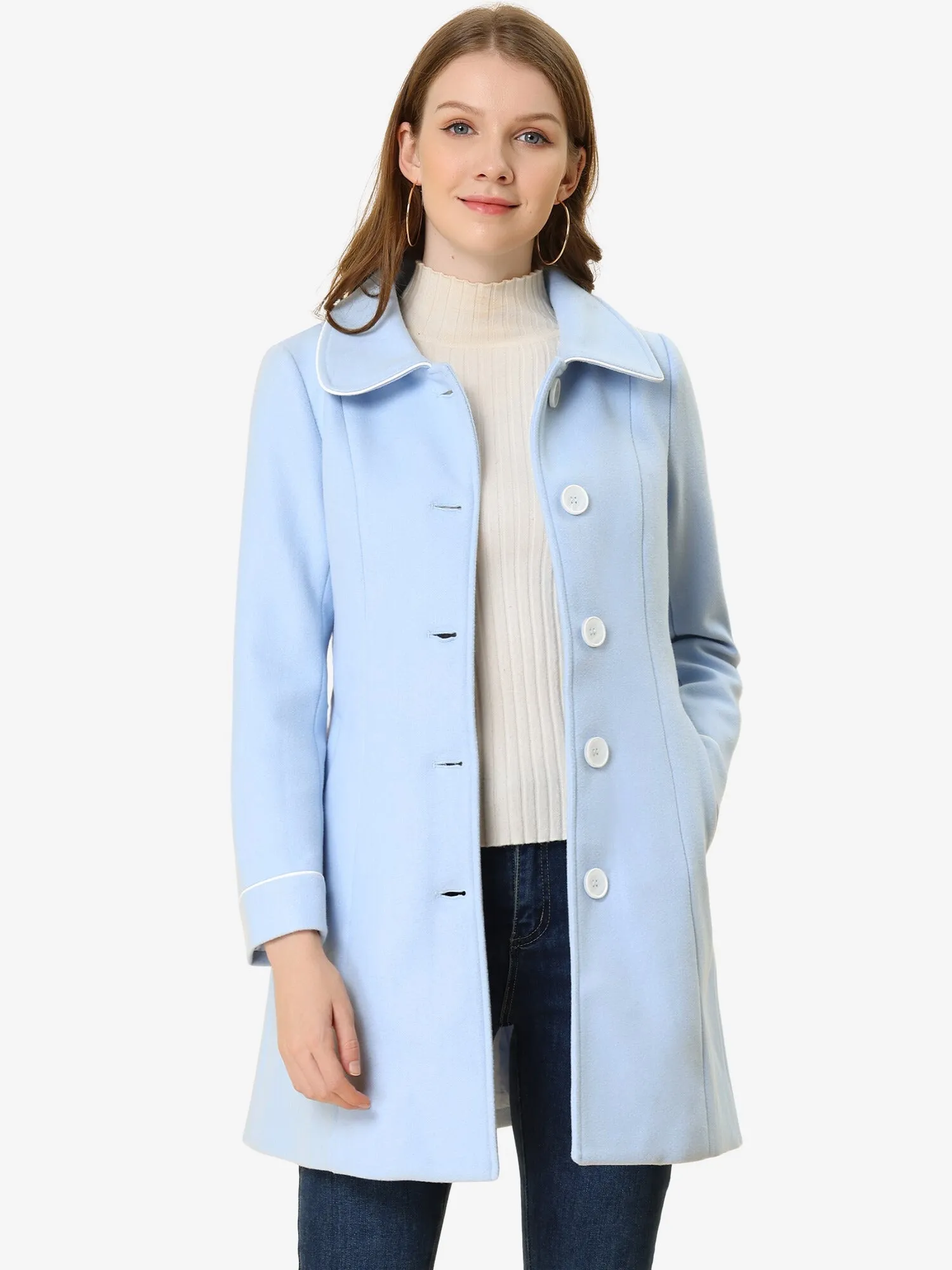 Winter Elegant Lapel Collar Long Trench Coat