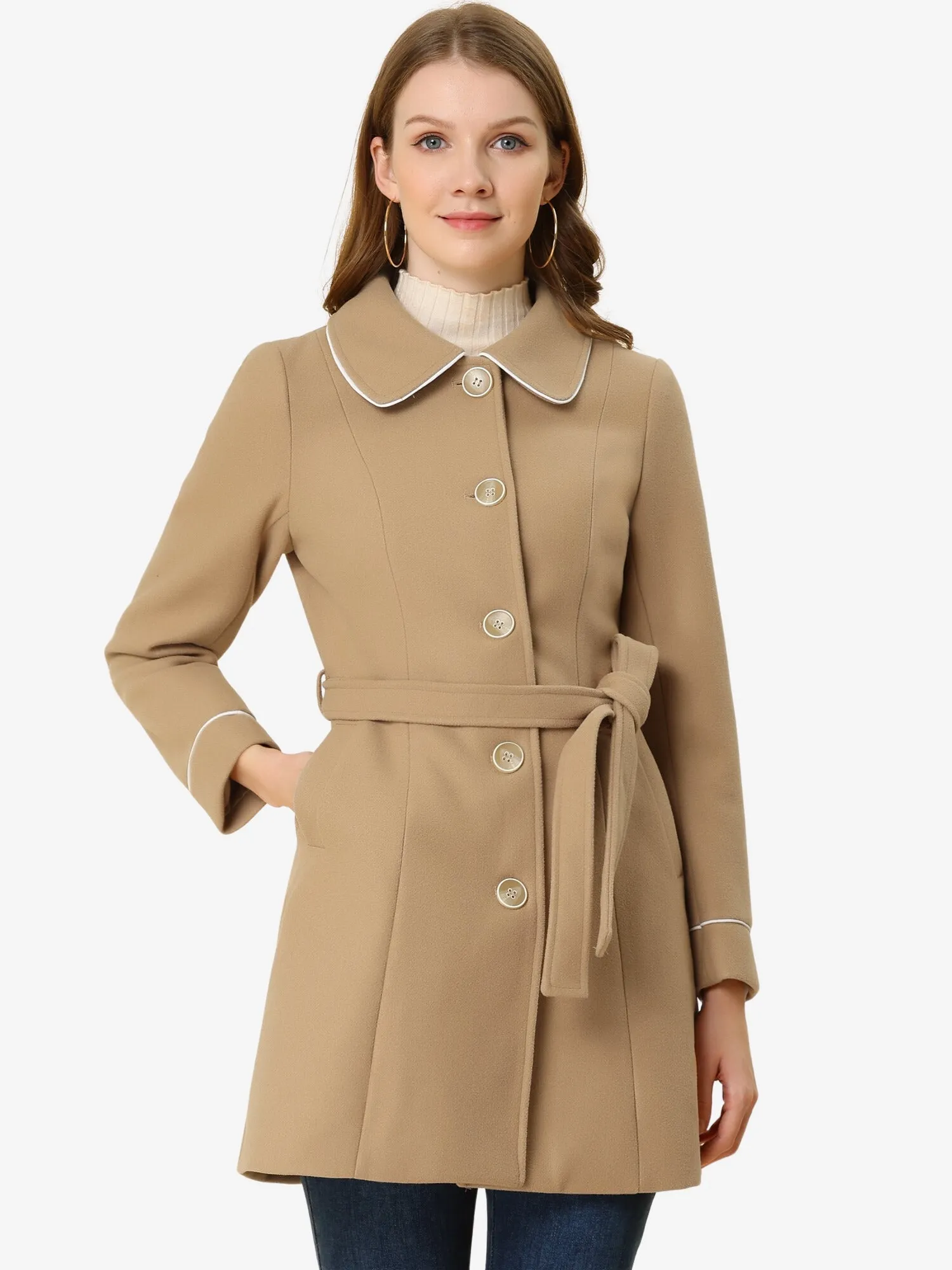 Winter Elegant Lapel Collar Long Trench Coat