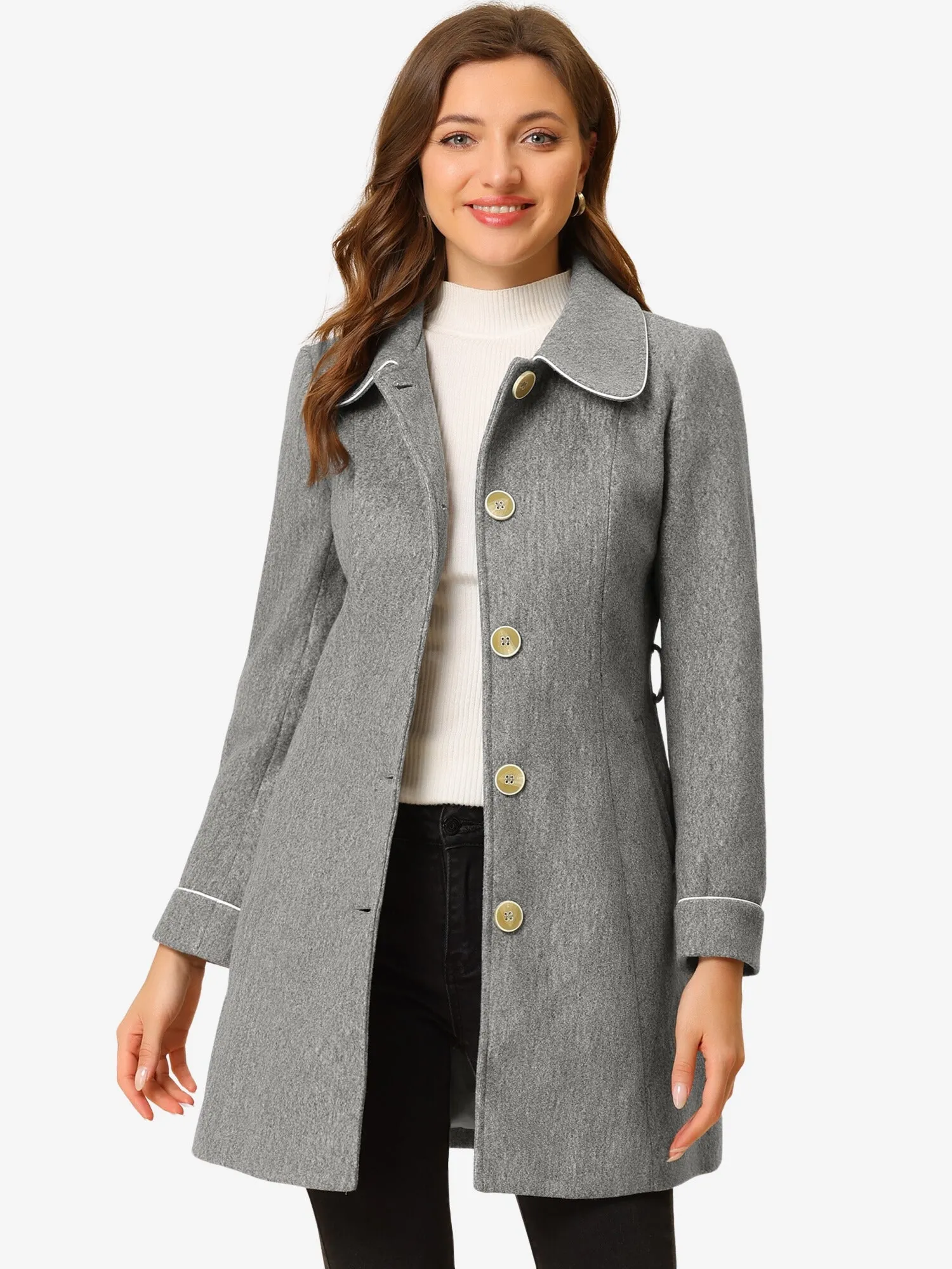 Winter Elegant Lapel Collar Long Trench Coat